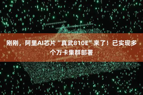 刚刚，阿里AI芯片“真武810E”来了！已实现多个万卡集群部署